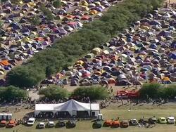 Tents on a camp site. Stock Footage