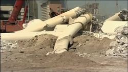 Morning shots of Pearl square and rubble of demolished landmark News Clip