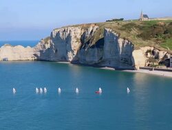 Normandy, Cote d'AlbÃ¢tre (Albaster Coast) cliffs and coastline Stock Footage