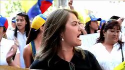 CLEAN : Chile Venezuelan protested against their g News Clip
