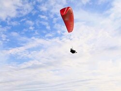 WS LA Shot of Para glider flying in air / Belo Horizonte, Minas Gerais, Brazil Stock Footage