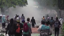 CLEAN : Fresh clashes at protests in the streets of Caracas News Clip