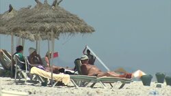 Tourists Relaxing on Sousse Beach News Clip