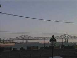 Slow Cargo Container Ship on Mississippi River, New Orleans Stock Footage