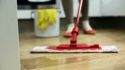 HD: Mopping The Hardwood Floor Stock Footage