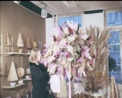 Millefiori - The latest idea in floral decoration - flowers by the thousand that won't wilt in the warmth of central heating. Dried flowers and leaves, creating a new dimension in decoration. Â® Light News Clip