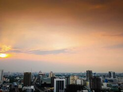Panoramic view of urban landscape in Bangkok Thailand Stock Footage