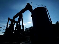 Oil pump in the sunset Stock Footage