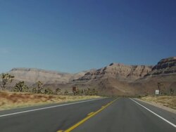 MS TS Diamond bar road towards city / Grand Canyon, Arizona, USA Stock Footage