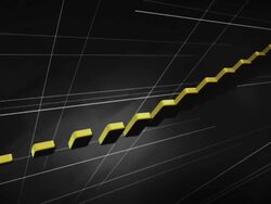 Increasing chart turning into stairs (yellow, black) - Loop Stock Footage