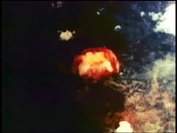 1945 AERIAL atomic bomb exploding on Nagasaki / documentary Stock Footage