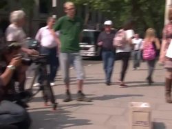 Protester With Nanny Goat outside Leveson Inquiry News Clip