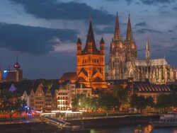 cologne cathedral at twilight time Stock Footage