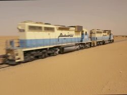 Mauritanian train passing by Stock Footage