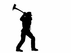 Fire Fighter - Break Door With Axe (Loopable) Stock Footage