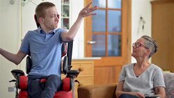 Young disabled man Stock Footage