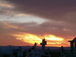 Sunset Mexico Cemetary Time Lapse 9 Stock Footage