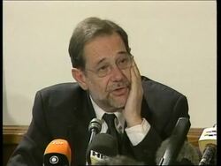 Macedonia: Solana: UN Security Chief Solana press conference News Clip