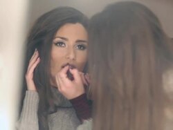 Model in a make up studio Stock Footage