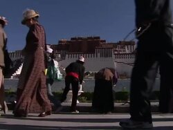 Pilgrims praying before the Potala Palace, Lhasa News Clip