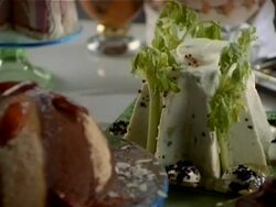 Different fresh desserts on table Stock Footage