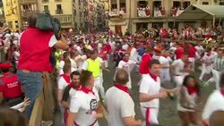 Participants gored during the running of the bulls Instructional Video
