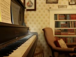 A piano in a room  Stock Footage