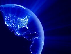 Spinning Earth at night (loopable) Stock Footage