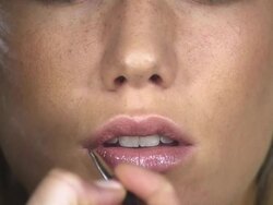 Lip Makeup Stock Footage