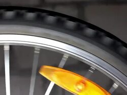 Bicycle tire rotating Stock Footage