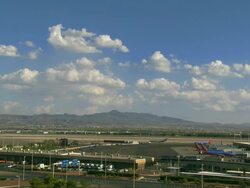 HA, WS, Passenger jets on tarmac, Las Vegas, Nevada, USA Stock Footage