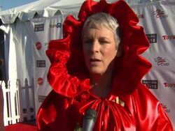 INTERVIEW: Jamie Lee Curtis on being a part of the event, what inspired her costume, what her plans are for Halloween  Stock Footage