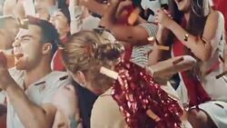 Group of fans cheering for sports team Stock Footage