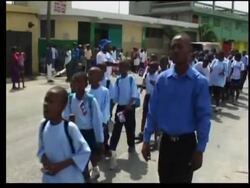 March for peace in Cite Soleil slum; Chinese UN soldiers patrolling News Clip