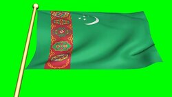 Flag of Turkmenistan   animated on green screen Stock Footage