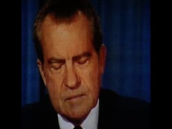 SYND 8 8 74 US PRESIDENT, RICHARD NIXON, DELIVERS HIS RESIGNATION SPEECH News Clip