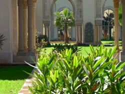 Gardens of Hassan II Mosque, Casablanca, Morocco Stock Footage