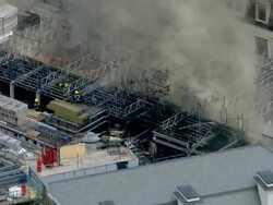 Landmark Building in the Strand on Fire News Clip