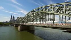 Cologne Cathedral with bridge Stock Footage
