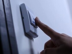 Close-up of a man ringing the doorbell Stock Footage