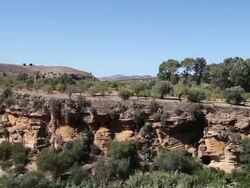 Agrigento, caves behaind the temple Castor and Pollux Stock Footage