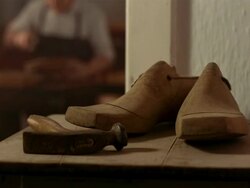 HD: Traditional Shoemaker Workshop Stock Footage