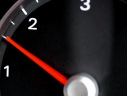 Tachometer indicating a car revving Stock Footage