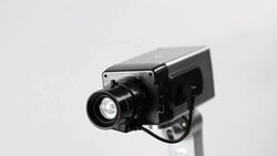 Security CCTV camera in studio Stock Footage