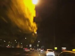 HD Frankfurt City Night Drive Time Lapse Stock Footage