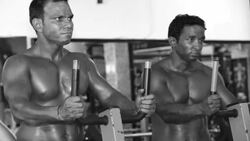 Body Builder Exercising in the Gym Stock Footage