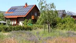 Houses with Solar Panels Stock Footage