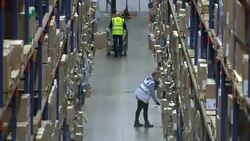 Staff working in Sports Direct warehouse News Clip