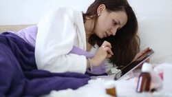 Self treating with internet Stock Footage