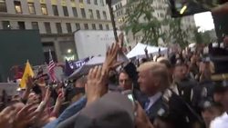 Trump Salutes Supporters Outside Trump Tower Instructional Video